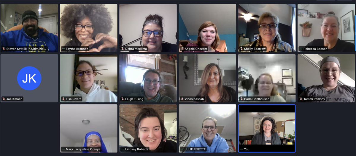 Screen capture of CSTA MIB Unconference planning team and attendees at the end of our first event.